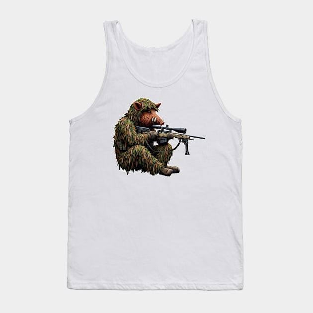 Sniper Wild Boar Tank Top by Rawlifegraphic